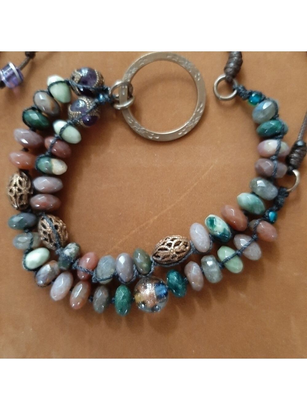 Renaissance Twilight Garden Jasper Gem Adjustable Handmade Necklace Bracelet